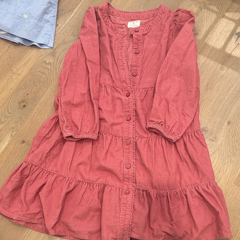 Crewcuts Button-Down Dress in Warm Red